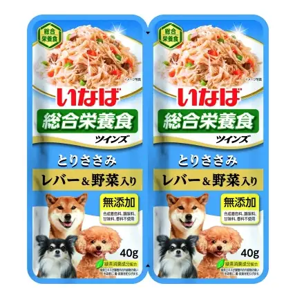 Купить inaba twins пауч для собак Куриное филе с овощами и печенью в желе