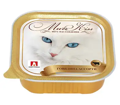 Зоогурман МуррКисс влажный корм для взрослых кошек, паштет с говядиной (ламистер)