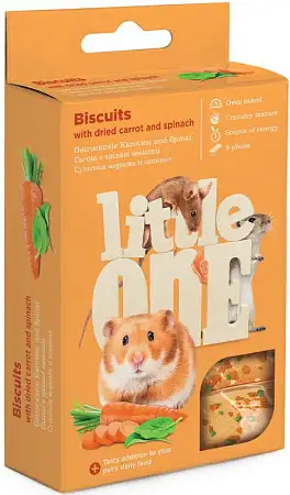 Купить little one лакомство для грызунов Бисквиты с морковью и шпинатом
