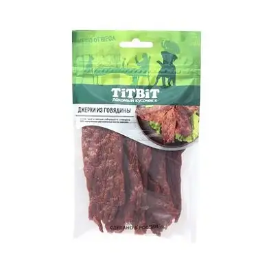 TiTBiT меню от Шефа лакомство для собак Джерки мясные из говядины